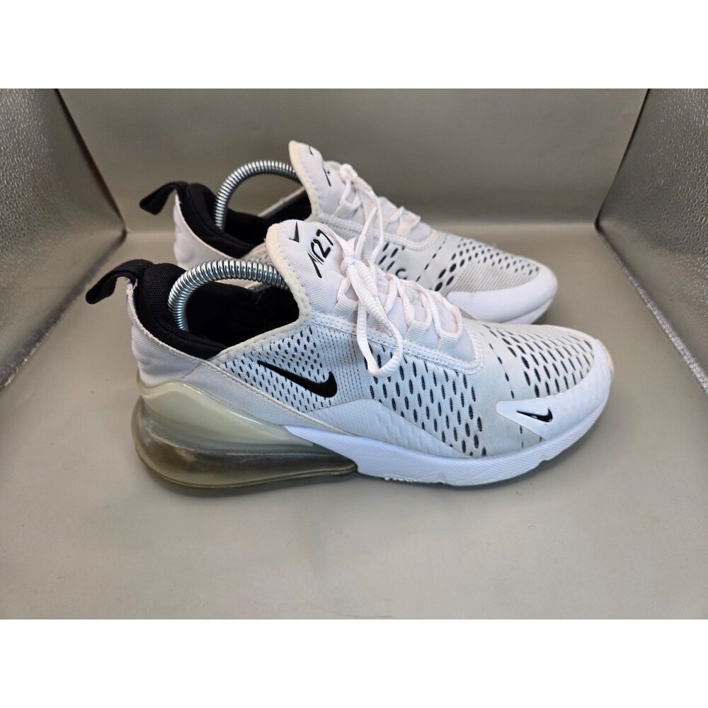 Nike Air Max 270 Shoes Womens 9.5 Triple White Running Athletic Workout Sneakers